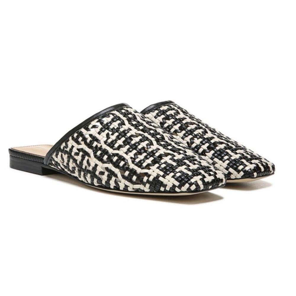 #SAM EDELMAN Leona Mule Black/Ivory 7 NEW